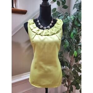 Banana Republic Women's Olive Green Polyester Round Neck Sleeveless Top Blouse M